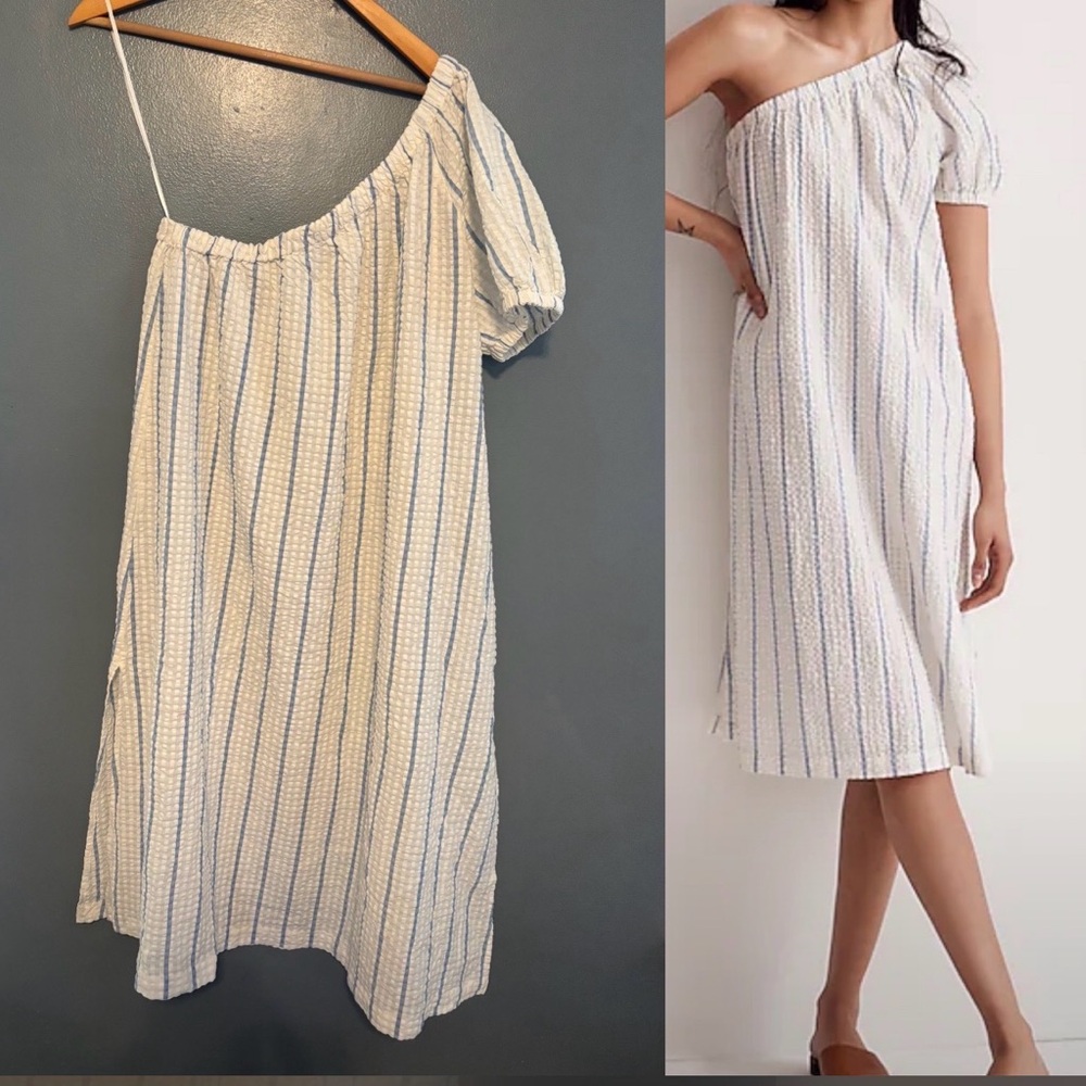 NWT Ann Taylor One Shoulder Ruffle Dress